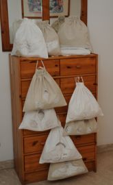 Set 5 sacs blancs (macramé)